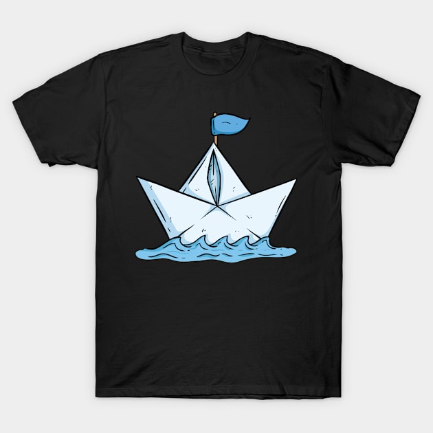 Paper Boat I Paper Ship I Sailboat T-Shirt by Shirtjaeger